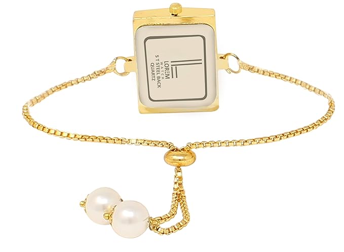 Analogue Gold Color Chain Bracelet Watch