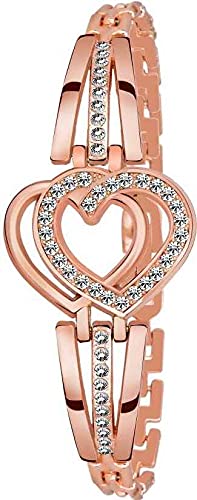 Diamond Rose Gold Dial and Band Watches with 2 Bracelet for Women