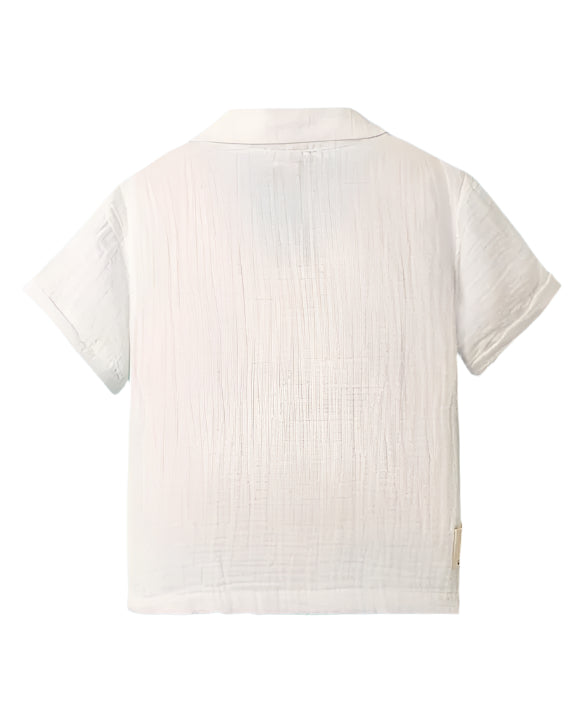 Half Sleeves Shirt with Beach Theme Embroidered