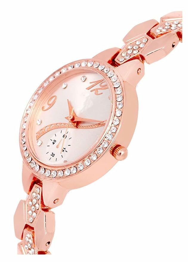 Round Diamond Silver Dial Analogue
