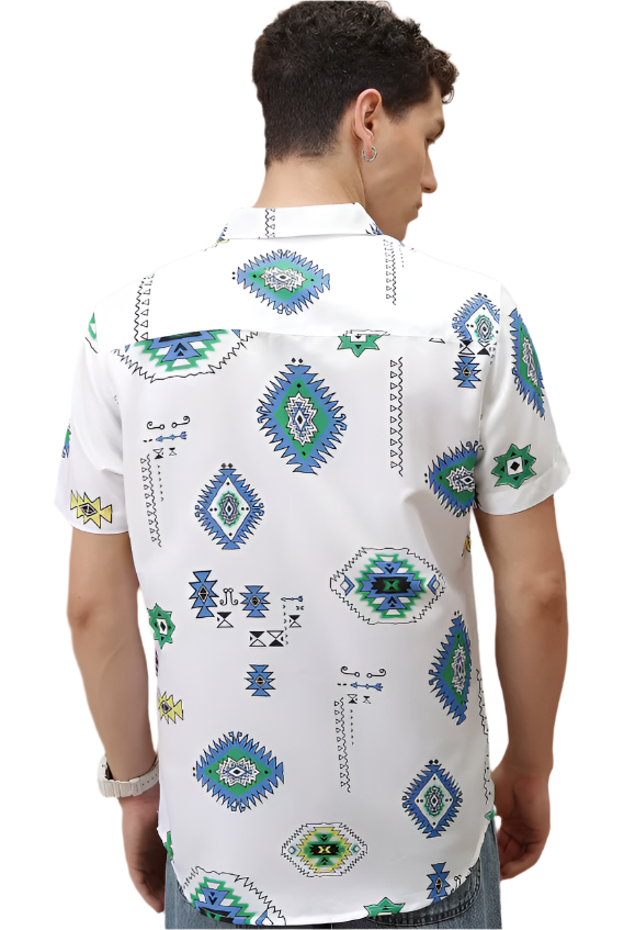 collared printed casual shirt