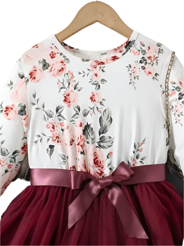 round neck long sleeves frock