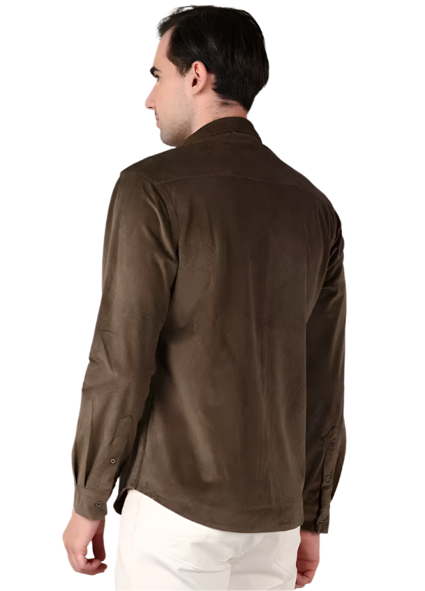 long sleeve self design casual shirt