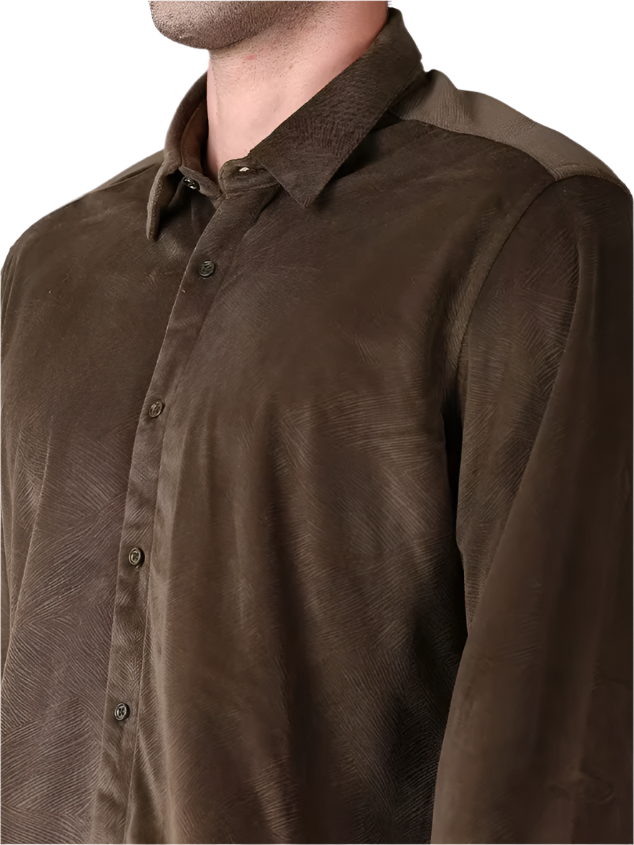 long sleeve self design casual shirt