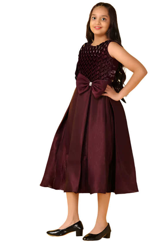solid round neck party wear frock
