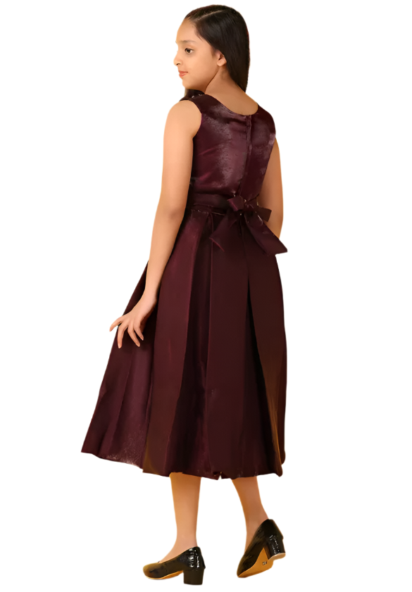 solid round neck party wear frock