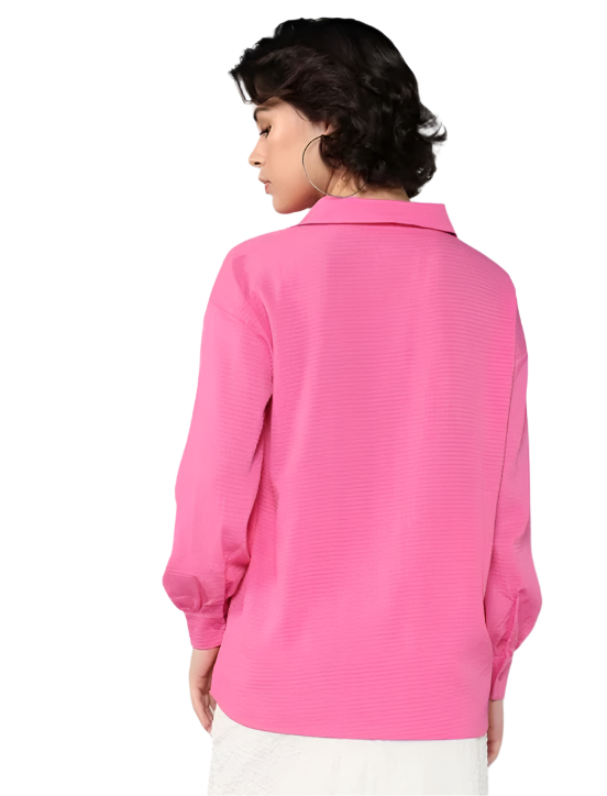 Cuffed Sleeve Loose Fit Shirt