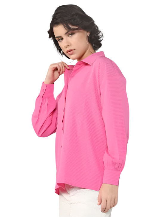 Cuffed Sleeve Loose Fit Shirt