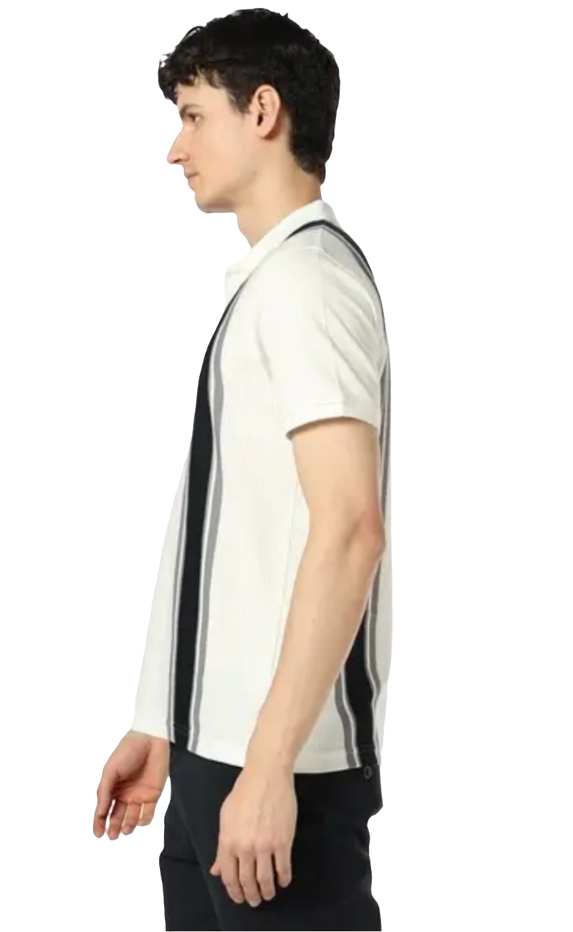 Placement STRIPED polo t-shirt