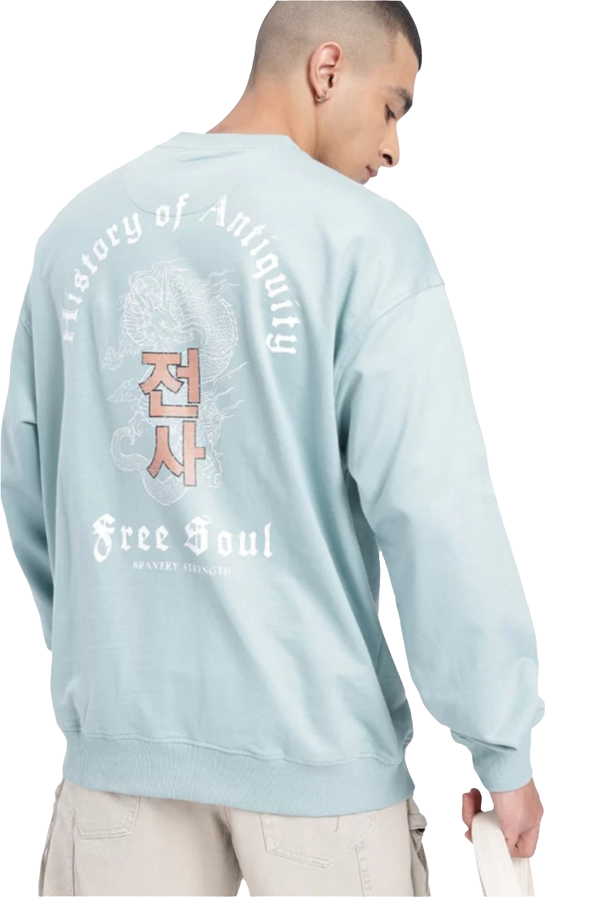 Hallyu hip cotton terry sweatshirt