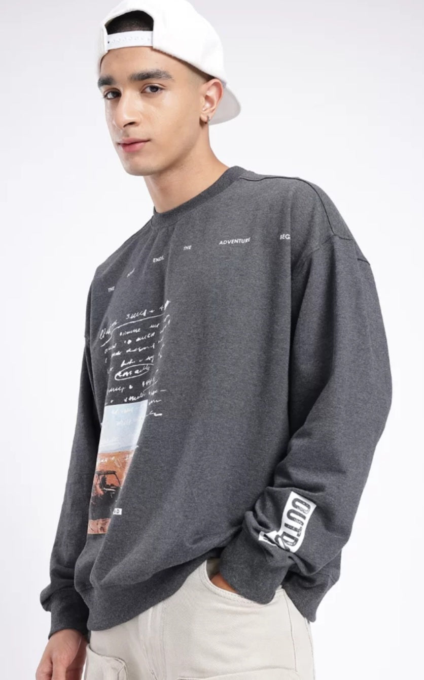 Cotton terry oversized sweatshirt