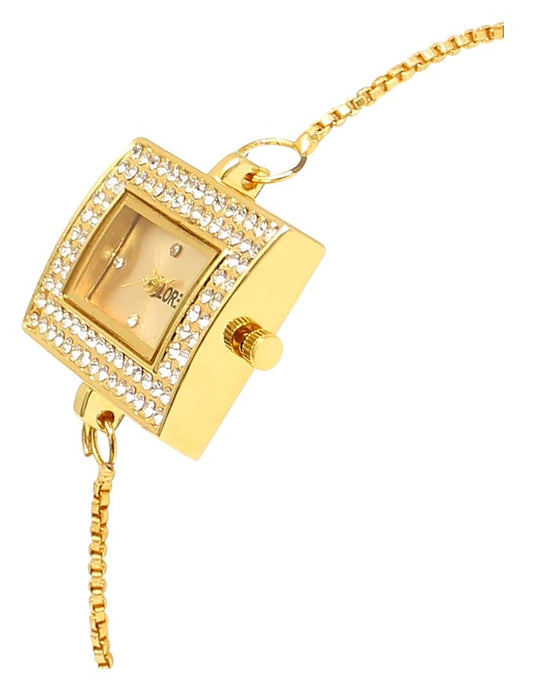 Analogue Gold Color Chain Bracelet Watch