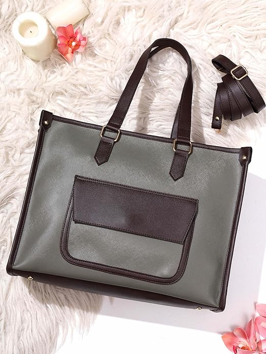 Wide Textured Tote Bag