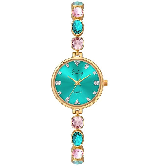 Elegant Crystal-Studded Quartz Watch