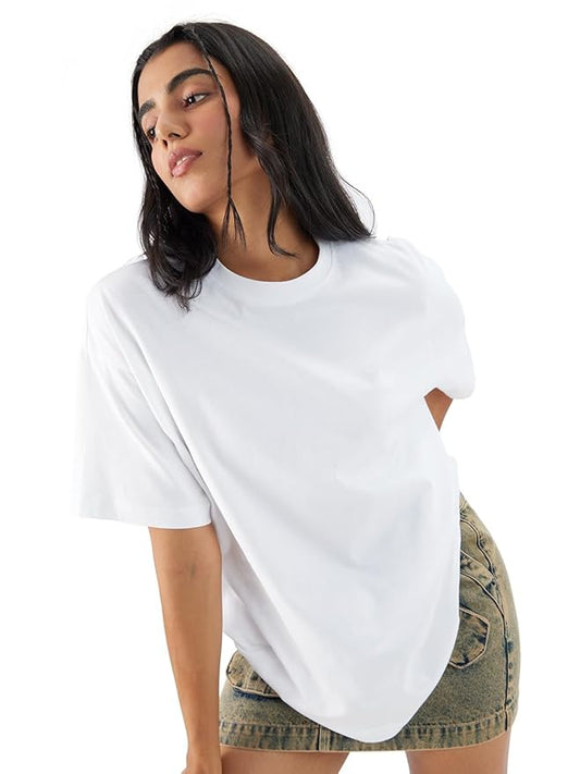 White Oversized Fit T-Shirt Cotton