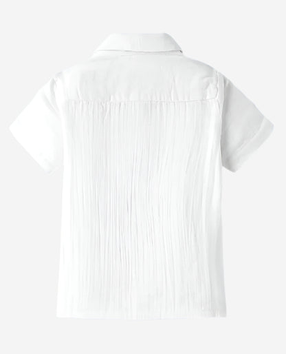 Cotton Woven Half Sleeves Shirt With Embroidery