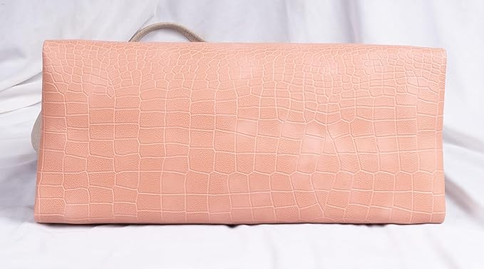 Dual Tone Large Capacity Croco Pattern Tote Handbag