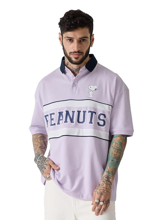 Peanuts Snoopy Oversized Half Sleeve Cotton Polos