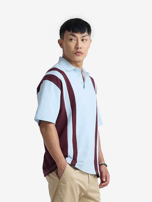 Light Blue & Brown Mens Oversized