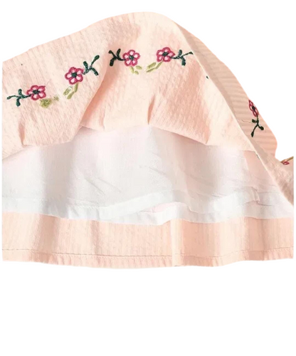 cotton cap sleeves animal embroidered