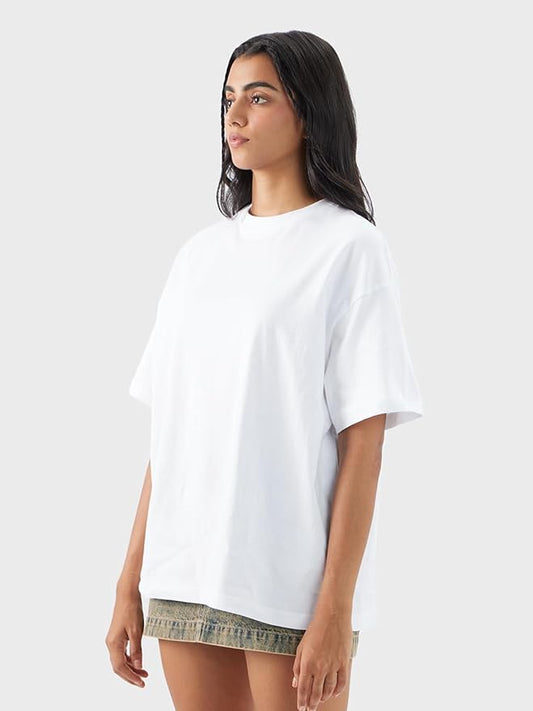 White Oversized Fit T-Shirt Cotton