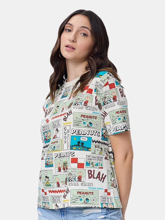 Peanuts Old School Relaxed Half Sleeve Cotton