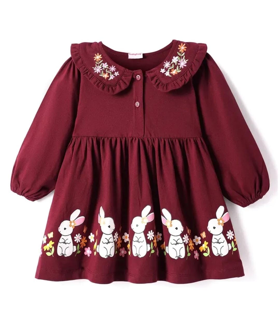 peter pan collared frock benny embroidered