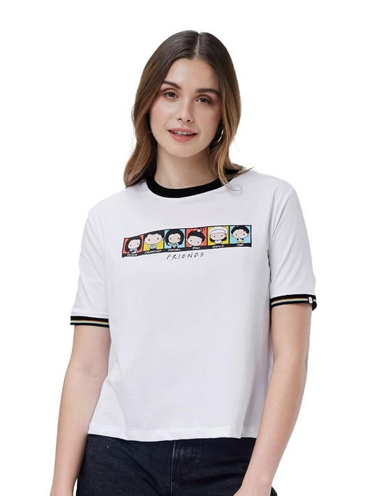 F.R.I.E.N.D.S Regular fit Graphic Printed Half Sleeve Cotton