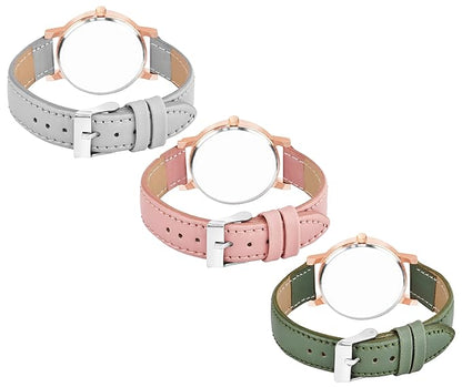 Color Flowered Dial Watch combo