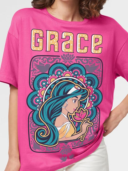 Pink Loose Fit T-Shirt Cotton