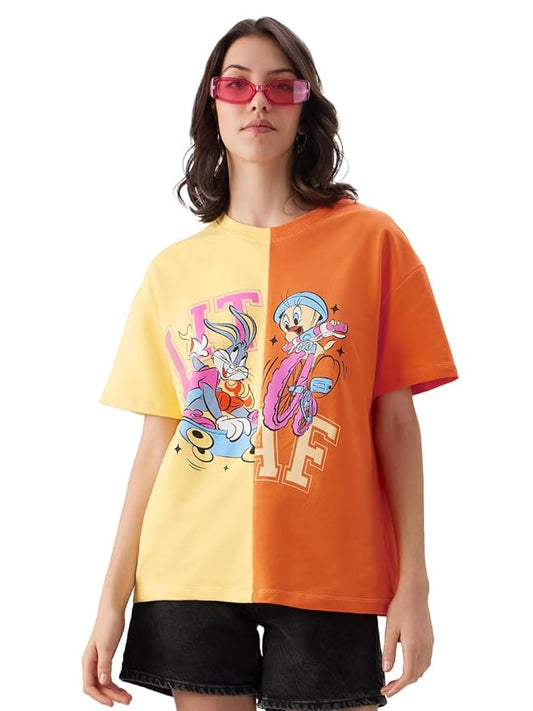 Looney Tunes Lit Sleeve Round Neck