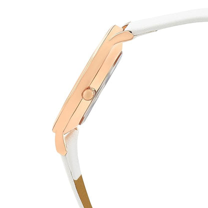 Rainbow 36mm Multi-Color Dial 18mm White Faux Leather