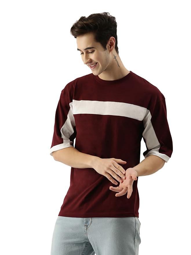 sleeve Round Neck Cotton Slim Fit Tshirt
