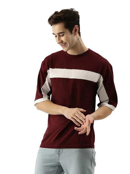 sleeve Round Neck Cotton Slim Fit Tshirt