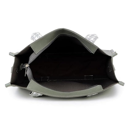 Front Strap Textured Tote Bag