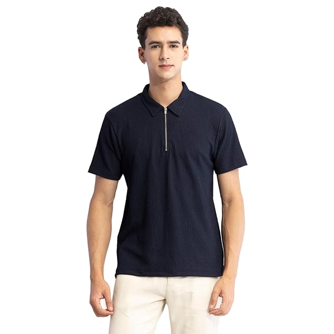 Navy Solid Regular Polyester