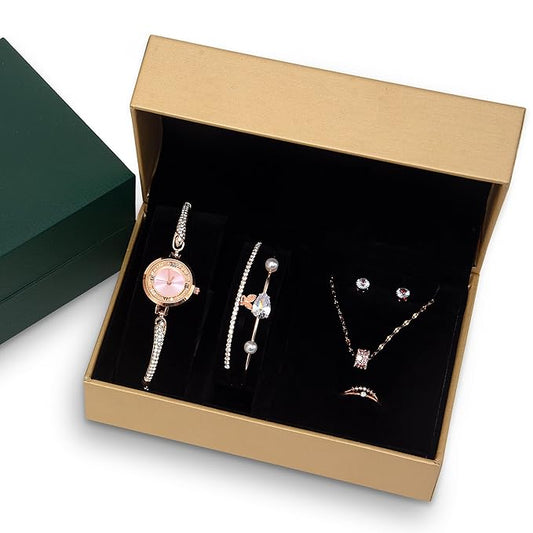 Rose Gold Watch combo Set
