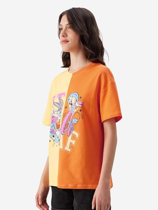 Looney Tunes Lit Sleeve Round Neck