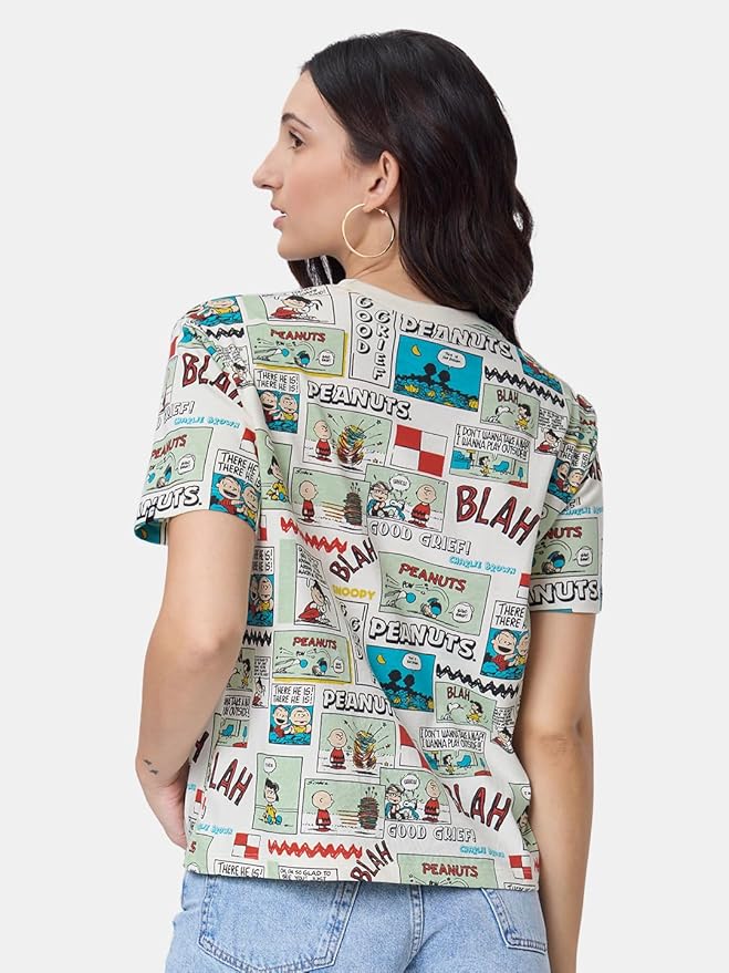 Peanuts Old School Relaxed Half Sleeve Cotton