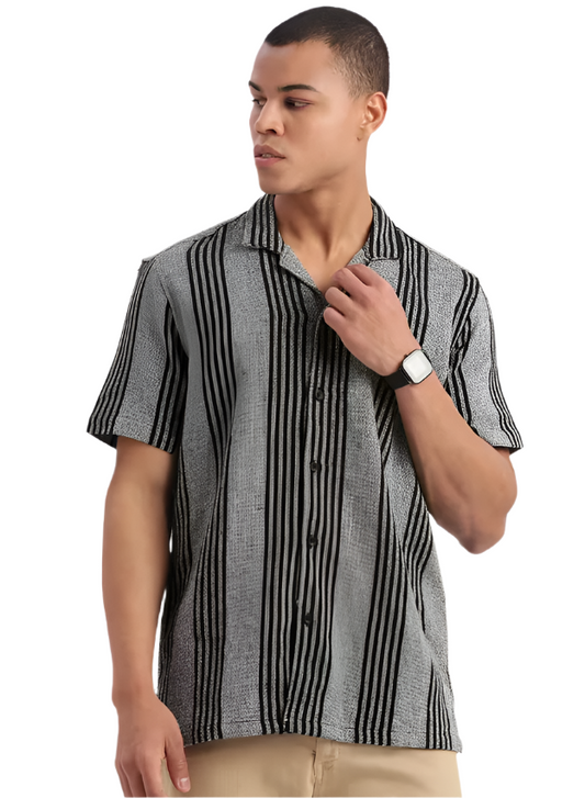 men striped casual shirt