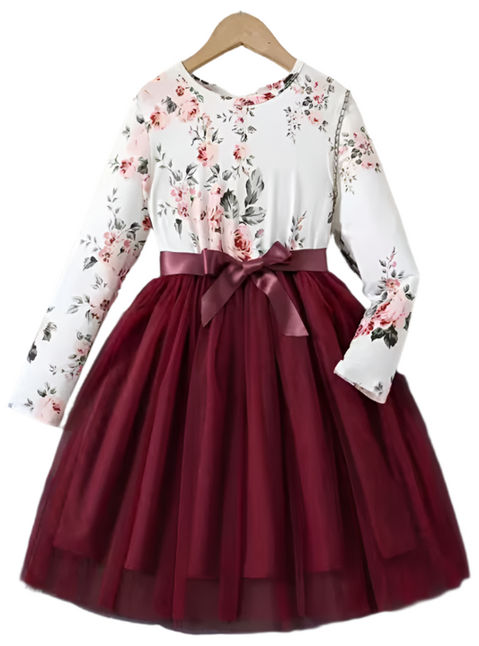 round neck long sleeves frock