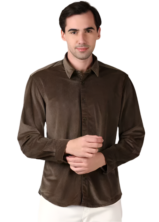 long sleeve self design casual shirt