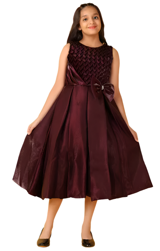 solid round neck party wear frock