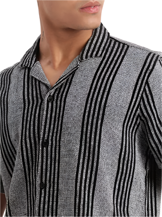 men striped casual shirt