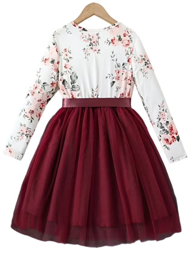 round neck long sleeves frock