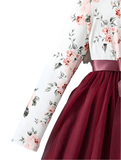 round neck long sleeves frock