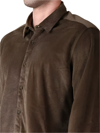 long sleeve self design casual shirt