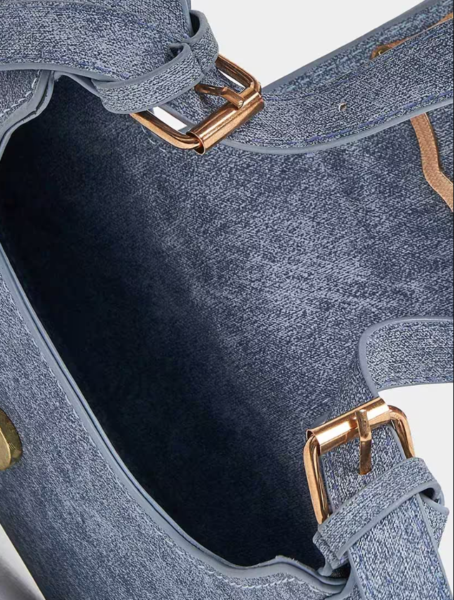 light blue solid handbag