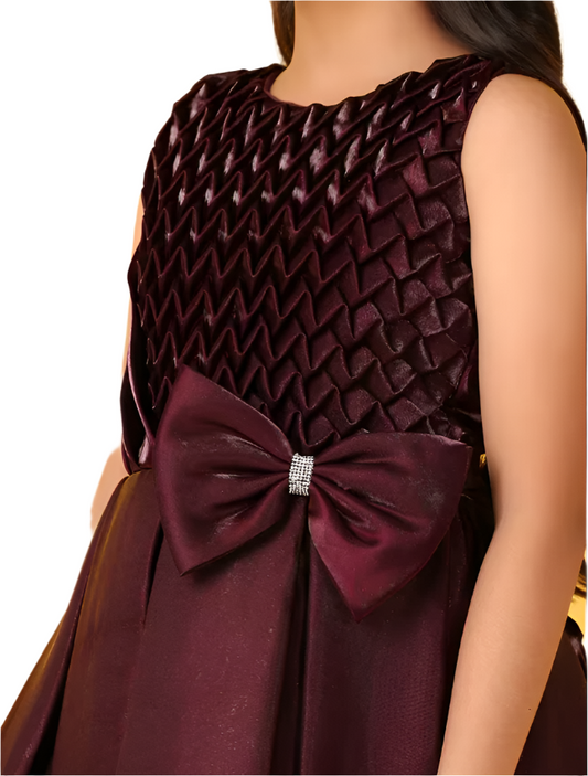solid round neck party wear frock