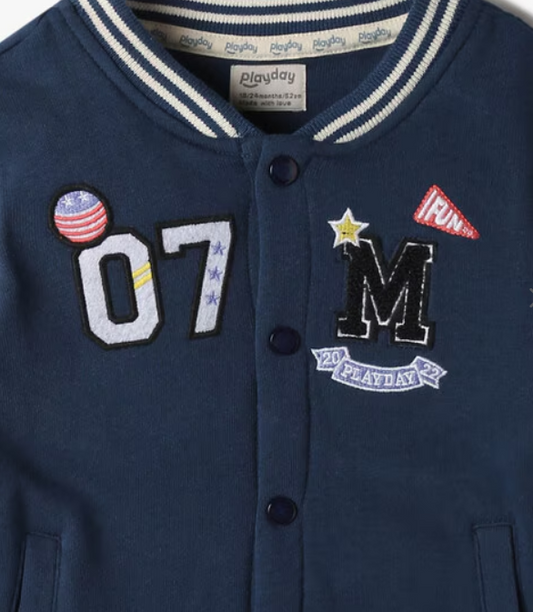 Applique Embroidered Bomber Jacket